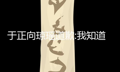 歉琼瑶向琼了 事件始末于正瑶道于正道错我知抄袭